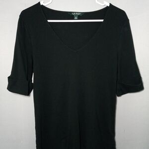 Ralph Lauren Black V-Neck Tee Size L